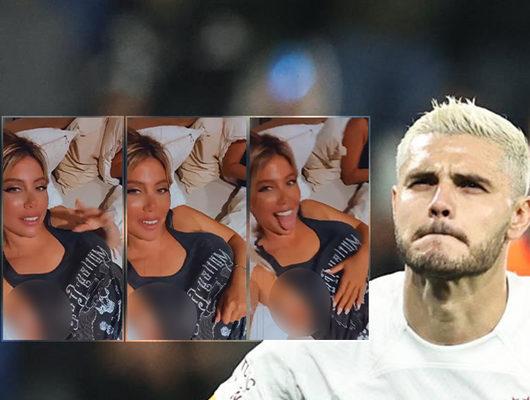 Galatasaraylı futbolcu Mauro Icardi’ nin eski eşi Wanda Rana’ dan canlı yayında göğüs şov