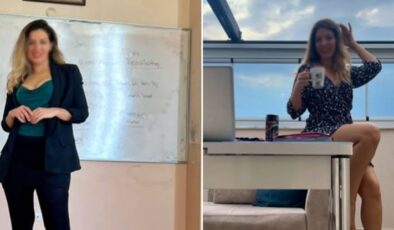 Minili, dekolteli öğretmenden yeni paylaşım