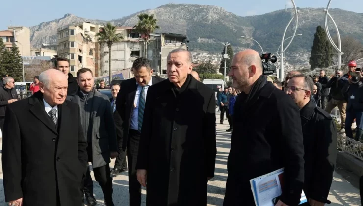 Erdoğan ve Bahçeli deprem bölgesinde