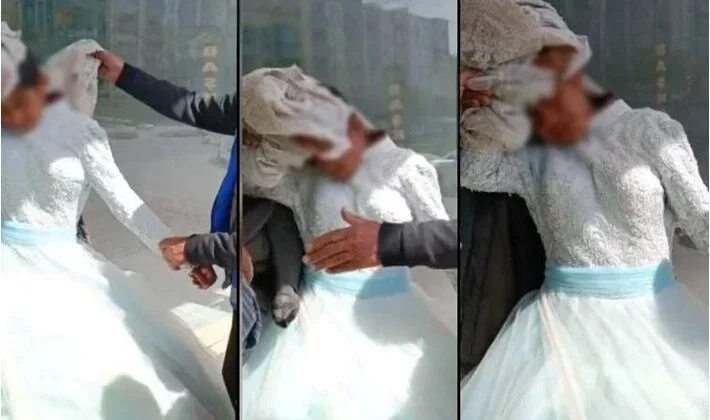 Erkek çocuğun gelinlik giydirilmiş görüntüleri polisi harekete geçirdi