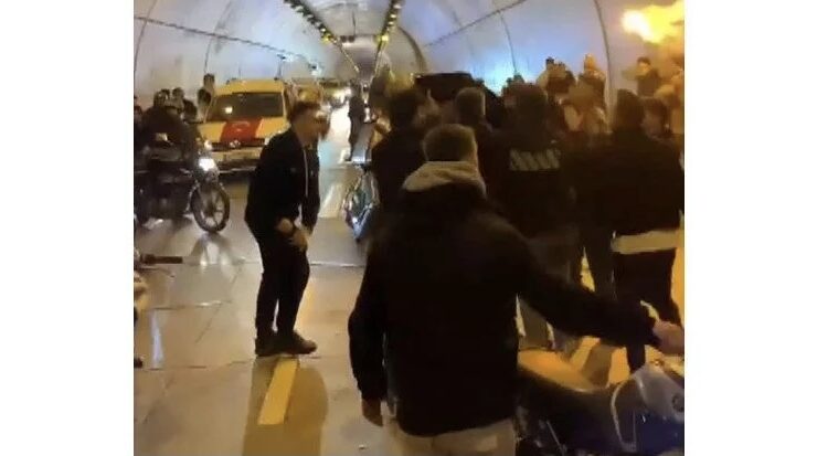 Asker uğurlamasında tüneli trafiğe kapattılar