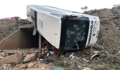 Erzurum’da yolcu otobüsü takla attı: Çok sayıda yaralı ve ölü var