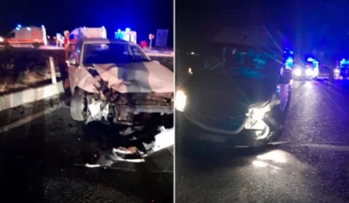 Otomobil ile minibüs kafa kafaya çarpıştı: 10 kişi yaralandı